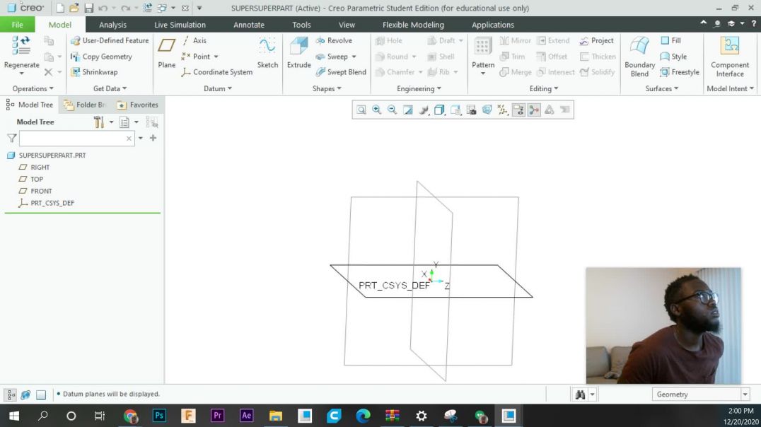 Mechanical Designing in Creo: 2 - The Basics of how to navigate the software