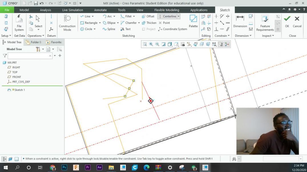 Mechanical Designing in Creo: 4 - Using the Extrude tool