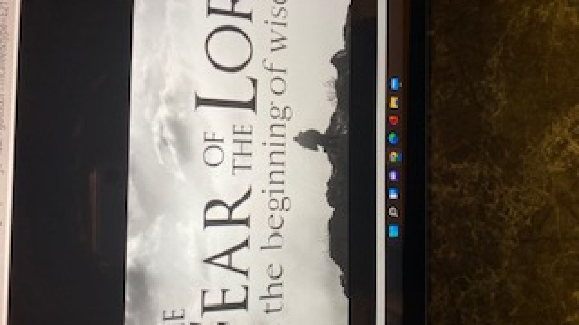 Shalom Living: Meditation: Fear Yahuah
