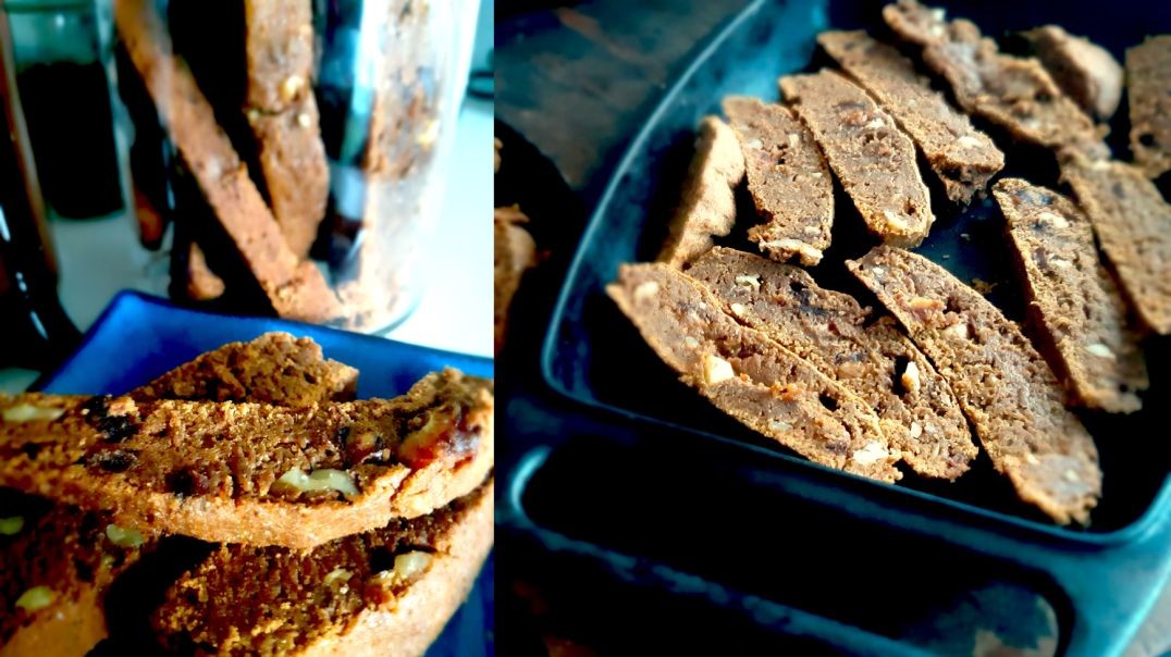 Chewy Date Nut Biscotti Power Bars Vegan