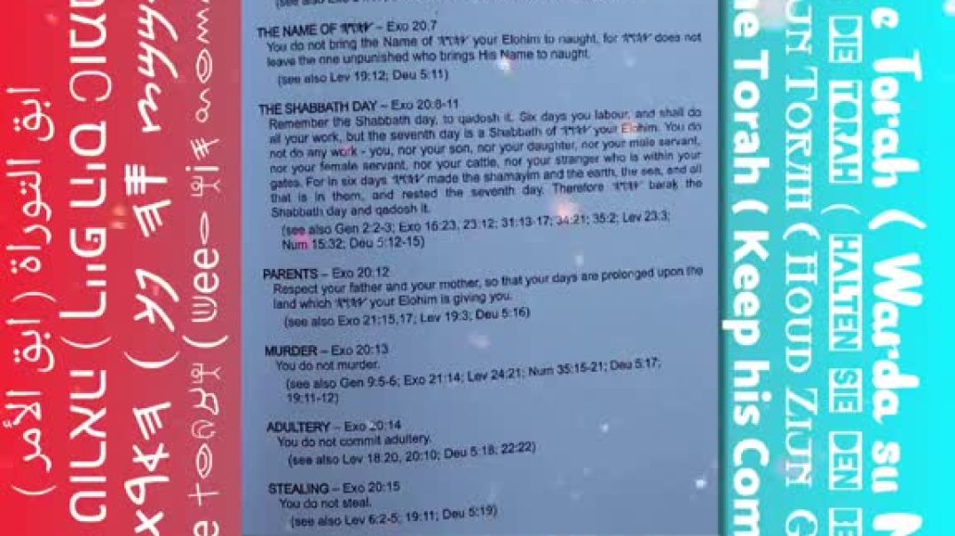 TEN Devariym ( COMMANDMENTS ) OTHER MIGHTY ONES — Exo 20:2.3 I am 𐤉𐤄𐤅𐤄 your Elohim, who brought you