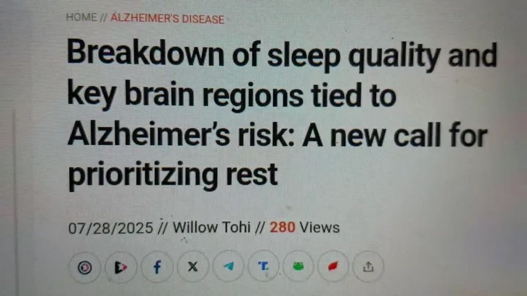 Sleep deprivation linked to brain diseases neuropathic disorders Alzheimers dementia etc Military St