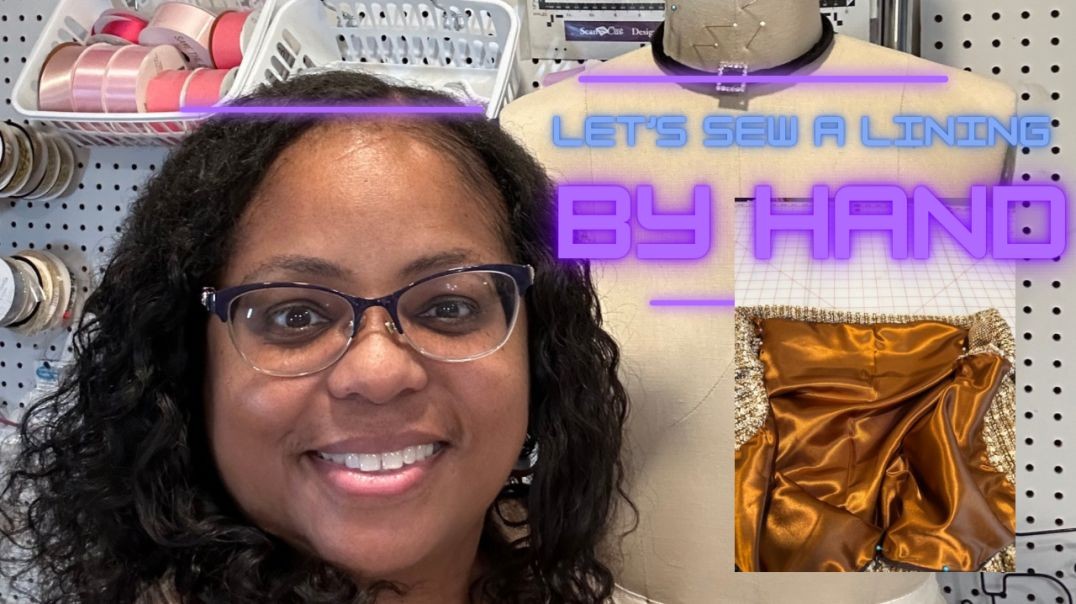 Hand sewing  a dress lining