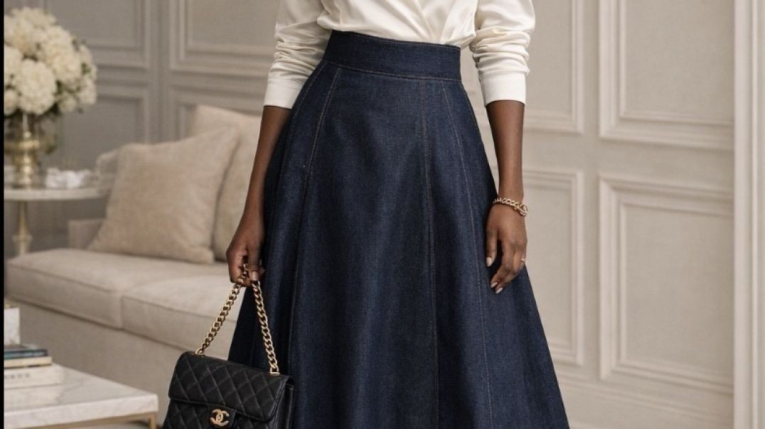 Sewing a 6 panel Denim Flared skirt