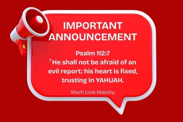 SHABBAT SHALOM! LET US NOT BE AFRAID OF WHAT WE HEAR. REMEMBER… YAH IS IN CONTROL! LET US CONTINUE TO PRAISE AND WORSHIP ABBA YAH EVEN IN THE MIDST OF HEARING EVIL REPORTS!!!????? <br>https:..